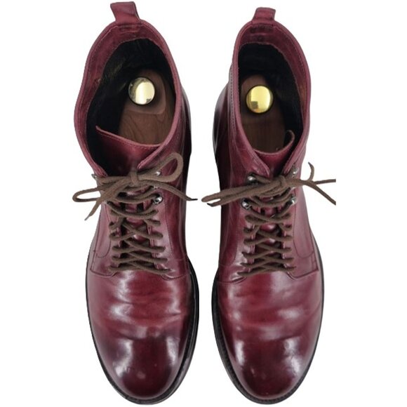 Alberto Fasciani Italy Burnished Burgundy Combat Boots Mens 9 Casual Dress Boots - Picture 10 of 14